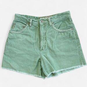 Vintage No Excuses Light Green Corduroy Frayed Edge Shorts